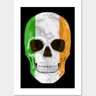 Ireland Flag Skull - Gift for Irish With Roots From Ireland Posters and Art